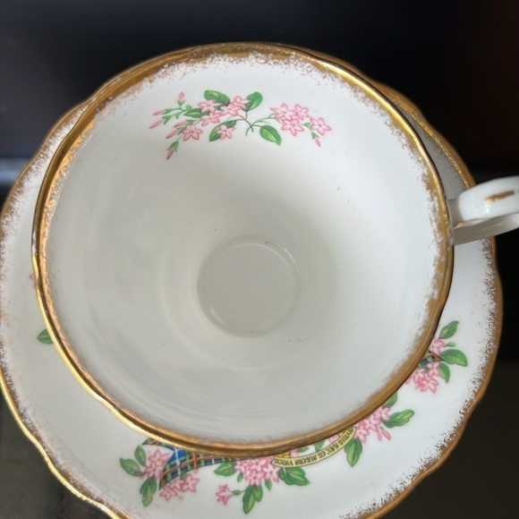 Nova Scotia Tartan  Teacup and Saucer Fine Bone China Vintage Gilt Edge Tea Cup - Picture 4 of 7